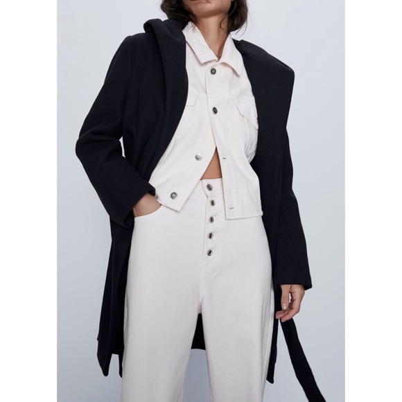 LAST 1! ZARA BELTED HOODED COAT - Picture 14 of 16